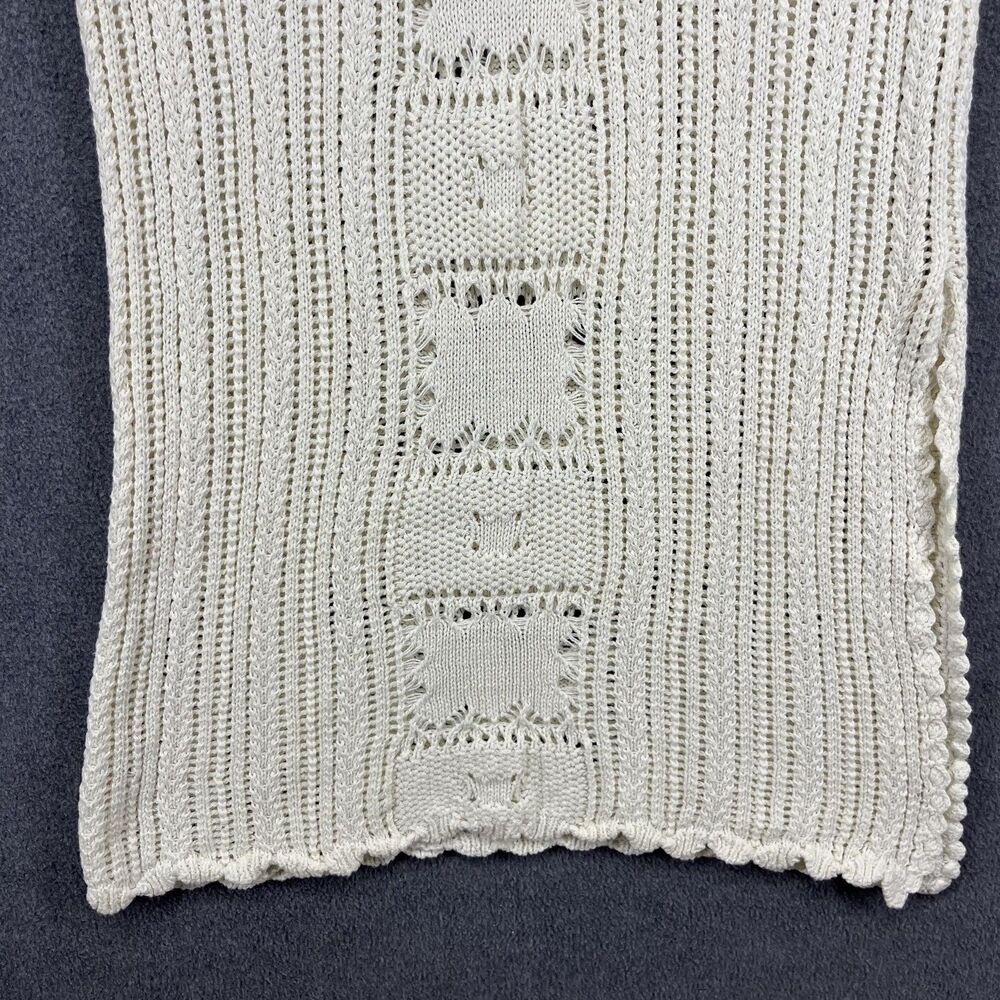Free People FP Beach Dress Womens Small White Crochet Knit Maxi Boho‎ Sleeveless - Picture 5 of 14